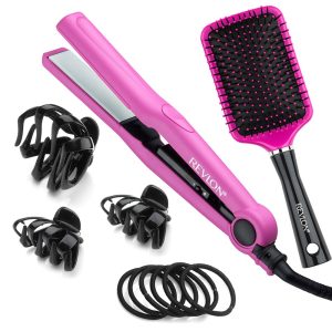 Plancha De Cerámica De 1” + Accesorios Revlon